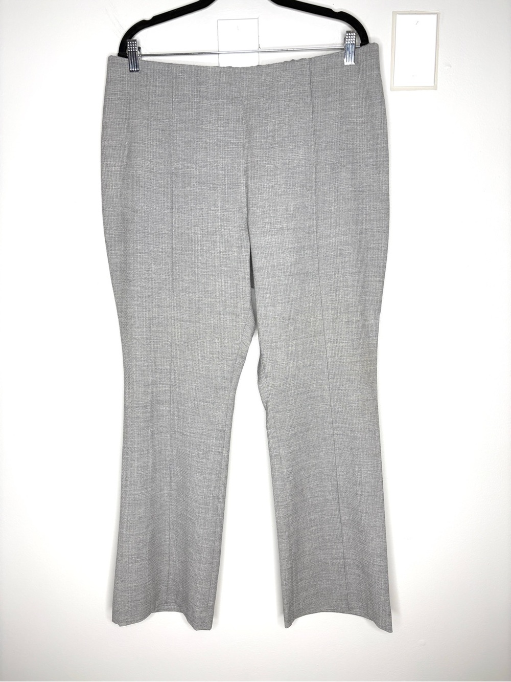 Ann Mashburn Flare Cropped Pant Wool Waffle Textured Stretchy In Gray Size XL